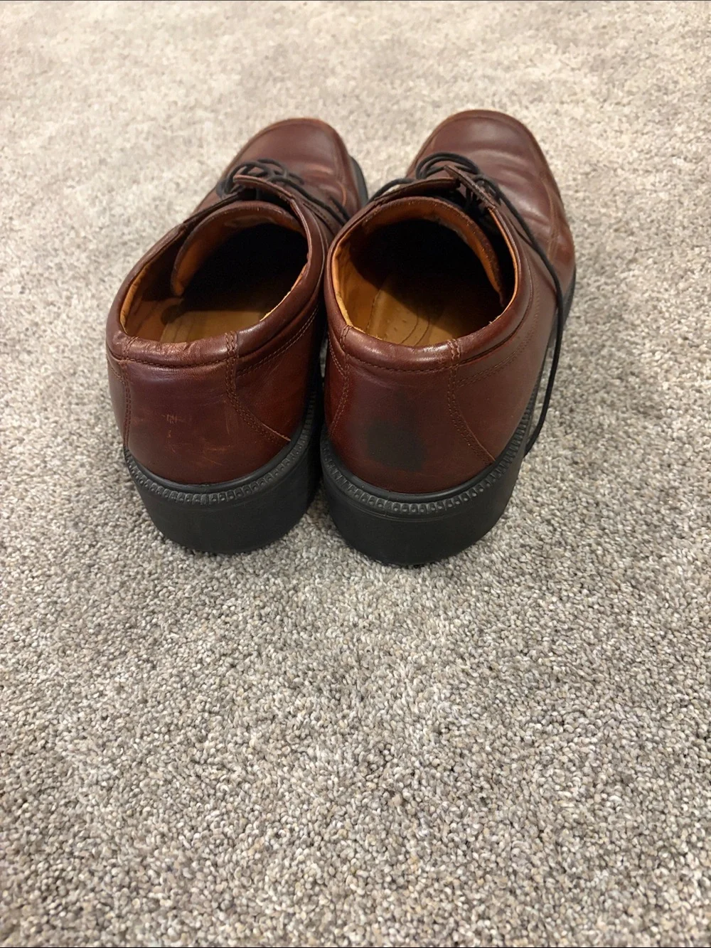 Ecco Brown Leather Derby Lace-Up Shoes